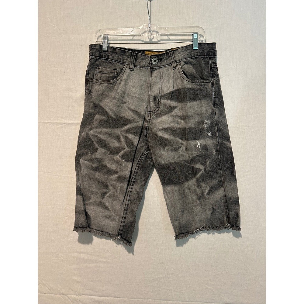 Evolution Denim‎ Artisan Mens Grey Acid Wash Crinkle Cut Off Shorts Size 32